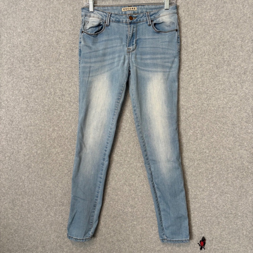 Encore‎ Juniors 9 Blue Jeans Light Wash Skinny Jeans Stretch Denim
